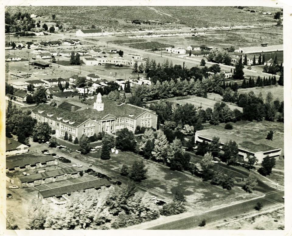 Adams State University, Richardson Hall, undated early aerial photo